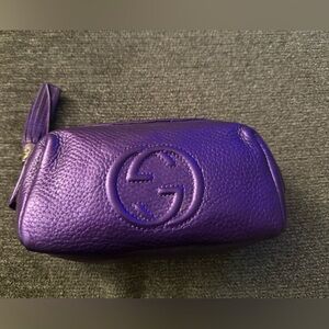 Gucci Soho Leather Cosmetic Pouch – Purple Custom Finish